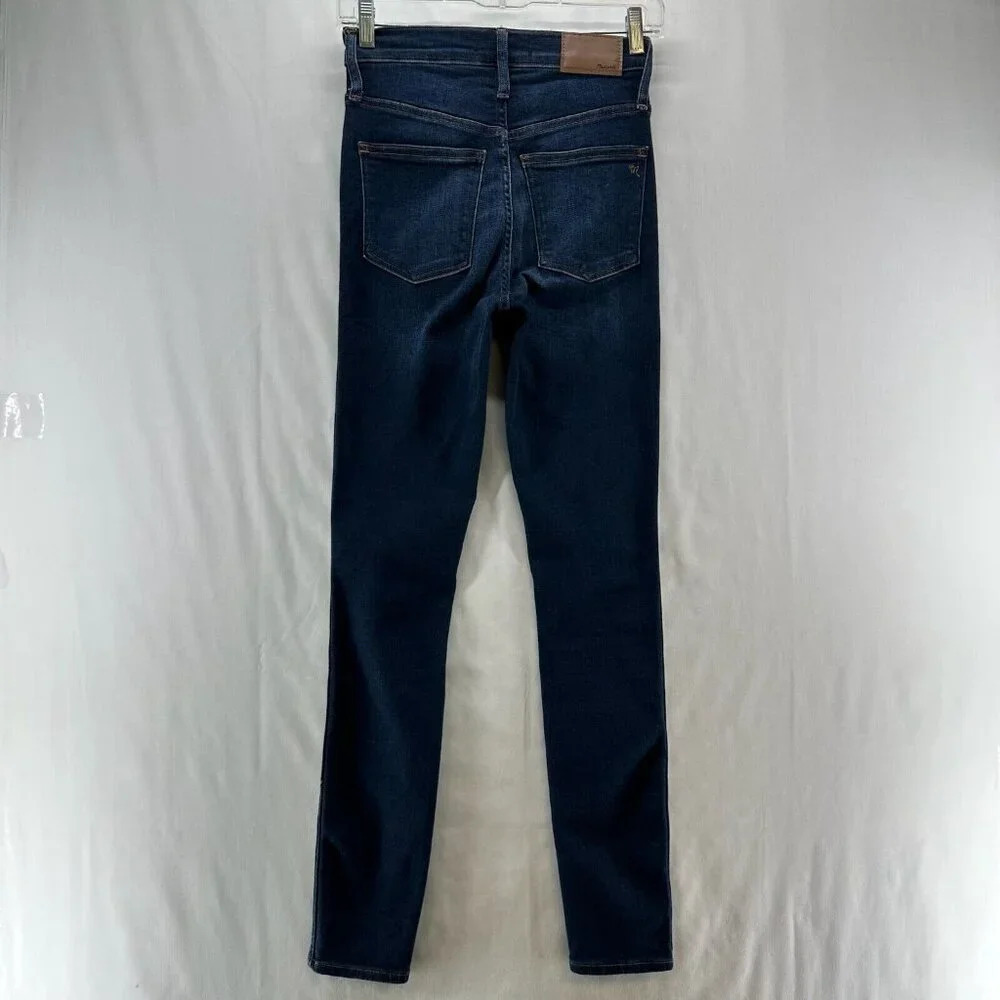 Madewell Jeans Womens Sz 24 10" High Rise Skinny Dark Washed Stretch Denim Blue - Picture 2 of 12
